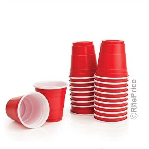 100 PCS Mini Red Cups 2oz Plastic Shot Glass Jelly Drink Party Disposable (5 PK) - Picture 6 of 13